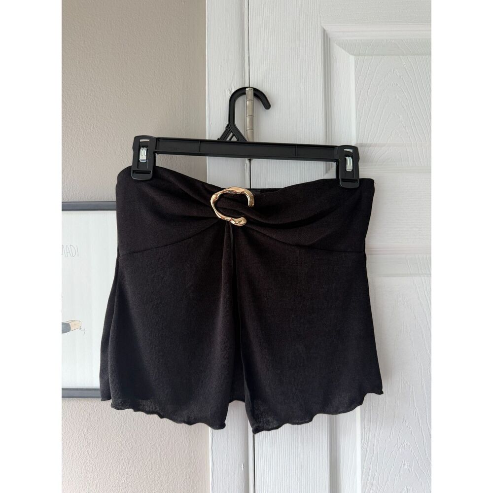 Black Tube Top Gold Adornment
